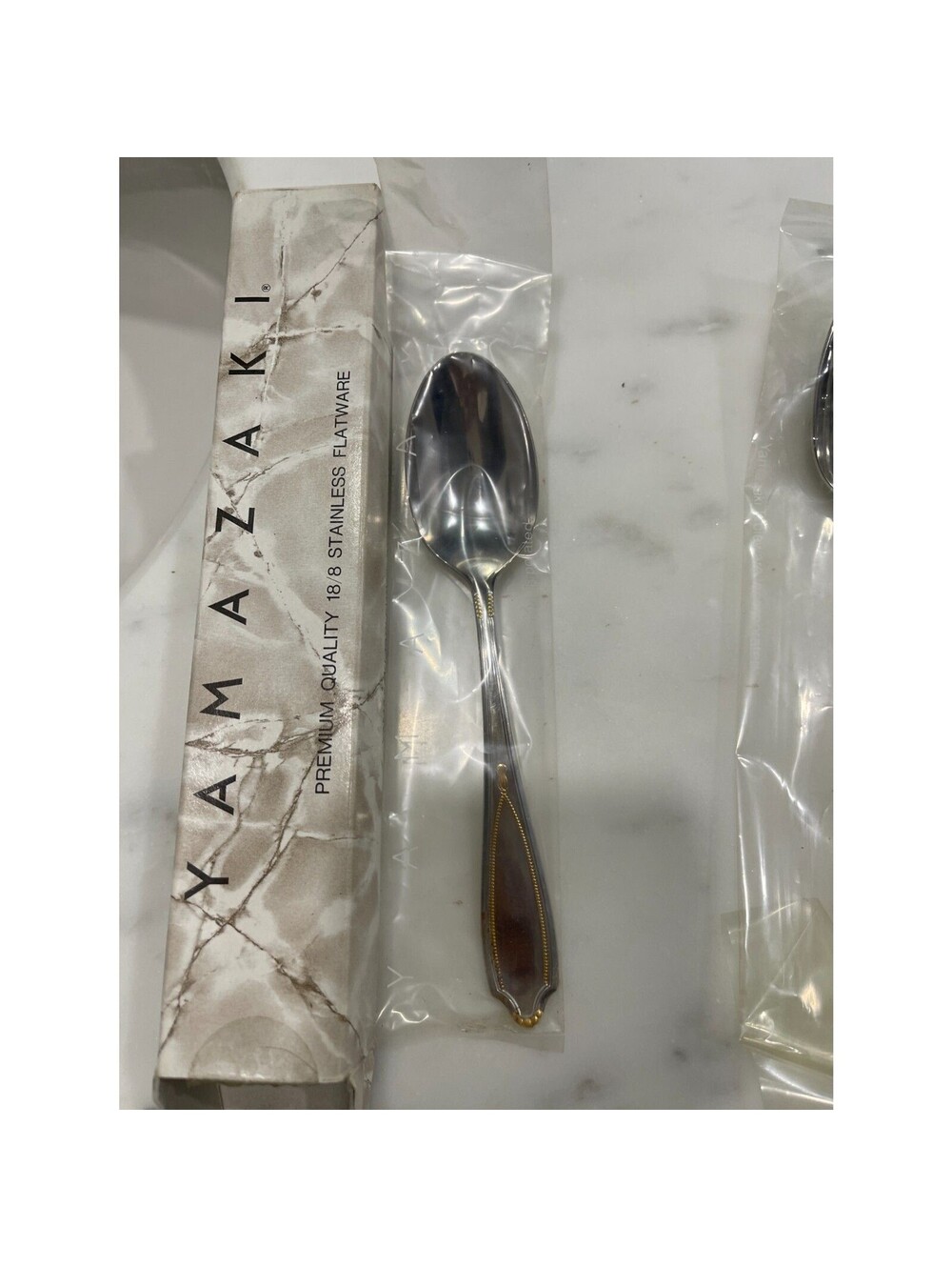 Yamazaki Victoria Stainless Gold Accent Soup Spoon